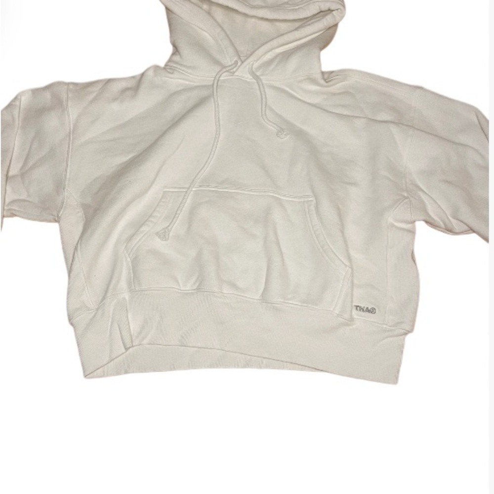 White Cropped Hoodie